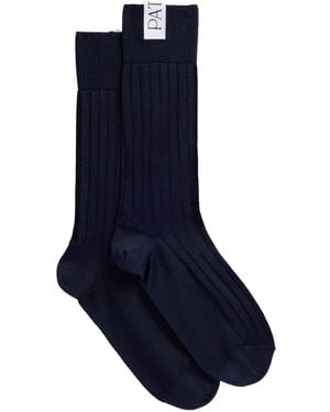 Patou Ribbed Socks - Blue