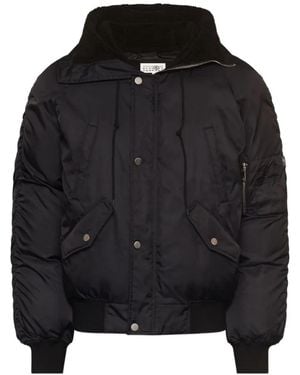 MM6 by Maison Margiela Veste Bomber À Capuche - Black