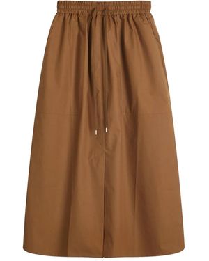 Studio Nicholson Gonna Con Vita Elasticizzata E Tasche Laterali - Marrone
