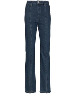 ROTATE BIRGER CHRISTENSEN Jada Zip-Ankle Flared Jeans - Blue