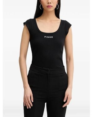 Pinko Ribbed T-Shirt - Black