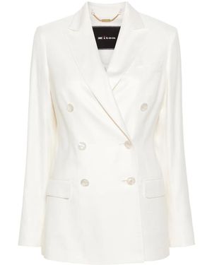 Kiton キャンバス ダブルジャケット - ホワイト