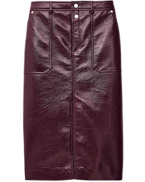 Ba&sh Marylou Front Slit Pocket Midi Skirt - Purple