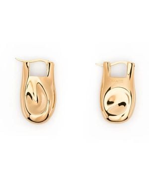 KHAITE Engraved-Logo Earrings - Metallic