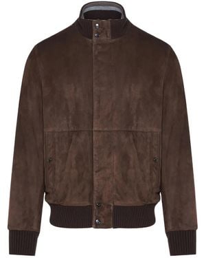 Paul & Shark Suede bomber jacket - Braun
