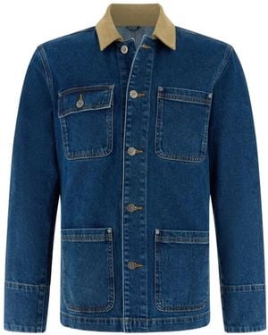 BOGGI Collared Denim Shirt Jacket - Blue