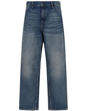 Carhartt Jean Single Knee Pant À Effet Usé - Blue