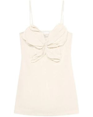 Blumarine Butterfly-Applioqué Mini Dress - White
