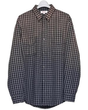 MASU Sequin-Embellished Gingham Shirt - Blue