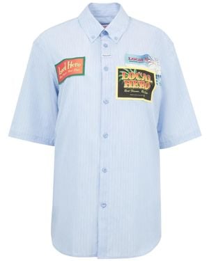 Martine Rose Pinstriped Shirt - Blue