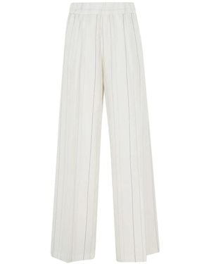 Semicouture Pinstripe Trousers - White