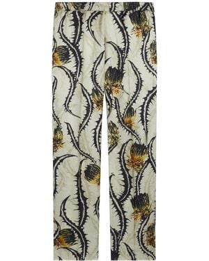 Dries Van Noten Floral-Print Straight-Leg Trousers - Natural