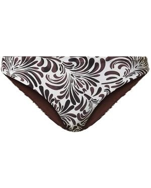 Twinset Botanical Print Bikini Bottoms - White