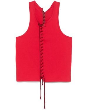 Yohji Yamamoto Tanktop Mit Schnürung - Rot