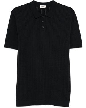 DRYKORN Triton Cable-Knit Polo Shirt - Black