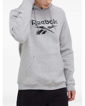 Reebok Logo-Print Hoodie - Grey