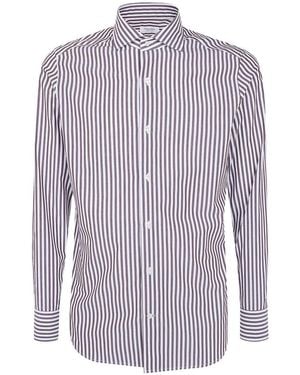 Tintoria Mattei 954 Striped Long-Sleeve Shirt - Purple
