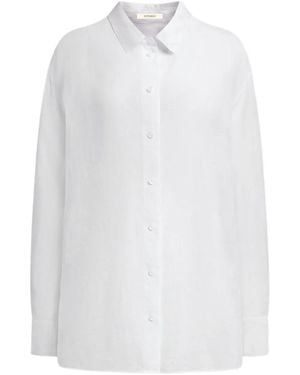 12 STOREEZ Buttoned Ramie Shirt - White