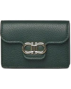 Ferragamo Gancini-Buckle Leather Wallet - Green