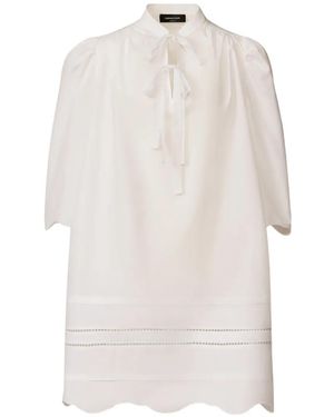 Fabiana Filippi Tie Neck Openwork Dress - White