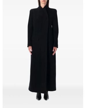 Tom Ford Long Wool Coat Blac - Black