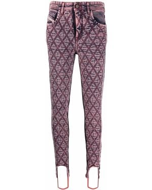 DIESEL Super-Skinny Quilted Jeans - Red