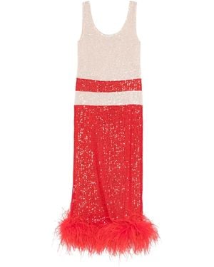 Atu Body Couture Sequins-Embellishment Midi Dress - Red