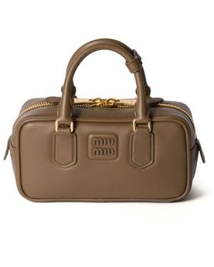 Miu Miu Arcadie Leather Bag - Brown