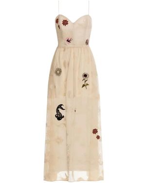Agua Bendita Ariadna Matches Embroidered Maxi Dress - Natural
