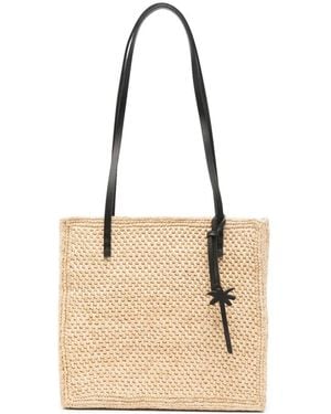 Manebí Inez Raffia Charm-Detail Shoulder Bag - Natural