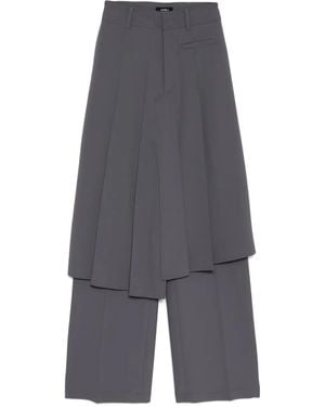 Goen.J プリーツ ストレートパンツ - グレー
