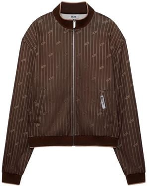 Gcds Pinstriped Track Jacket - Brown