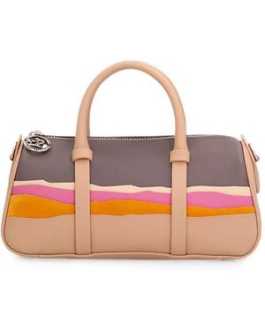 Longchamp X Caroline Hélain Small Patchwork Holdall Bag - Pink