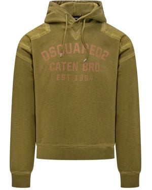 DSquared² Cypro Shoulder-Detail Hoodie - Green