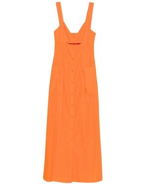 Patrizia Pepe V-Neck Maxi Dress - Orange