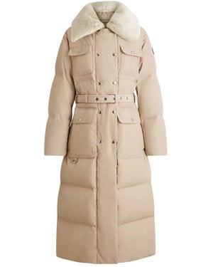 Fusalp Vlavi Belted Faux-Fur Collar Coat - Natural