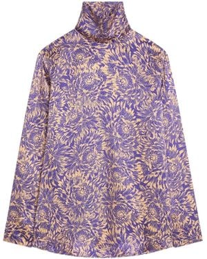 Dries Van Noten Printed Silk Top - Purple
