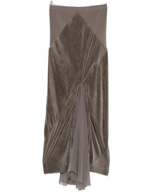 Rick Owens Paneled Midi Skirt - Brown