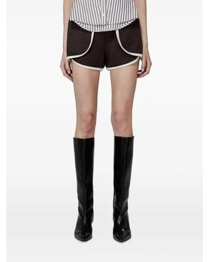 SRVC Studio Origami Contrast-Binding Shorts - Black