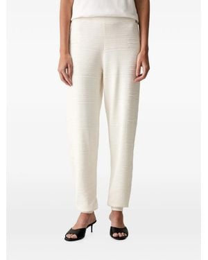 Joseph Ribkoff Textured Elasticated-Waistband Pants - Natural