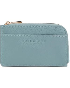 Longchamp Le Foulonné Grained Leather Cardholder - Blue