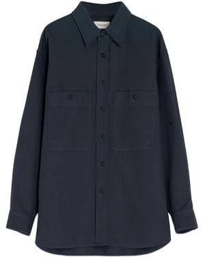 Lemaire Patch-Pocket Twill Overshirt - Blue