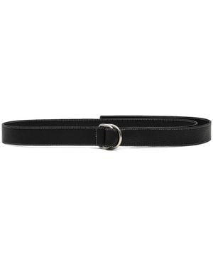 Ami Paris Supple Leather Double-Buckle Belt (35Mm) - White