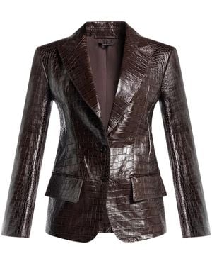Tom Ford Snakeskin-Effect Leather Blazer - Black