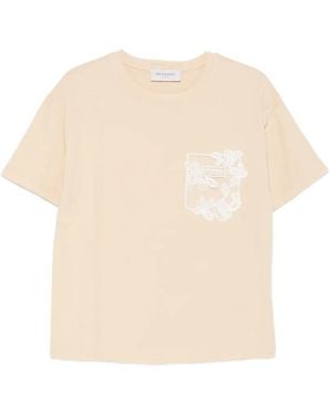 ERMANNO FIRENZE Floral-Pocket T-Shirt - Natural