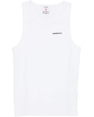 CASABLANCA Logo-Print Tank Top - White