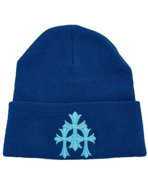 Chrome Hearts Cemetery Logo Embroidered Beanie Hat - Blue