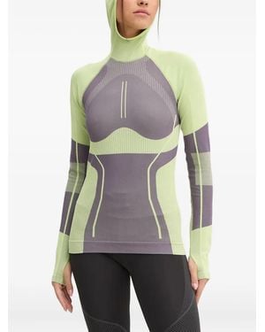 adidas By Stella McCartney Top sin costuras con capucha - Gris