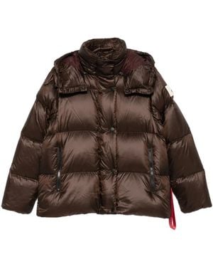 AFTER LABEL Hooded Puffer Jacket - Brown