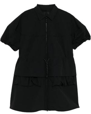 JNBY Drawstring Puff-Sleeve Dress - Black